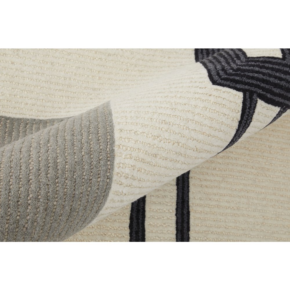Maguire Transitional Abstract, Ivory/Gray/Black, 5' x 8' Area Rug. Picture 5