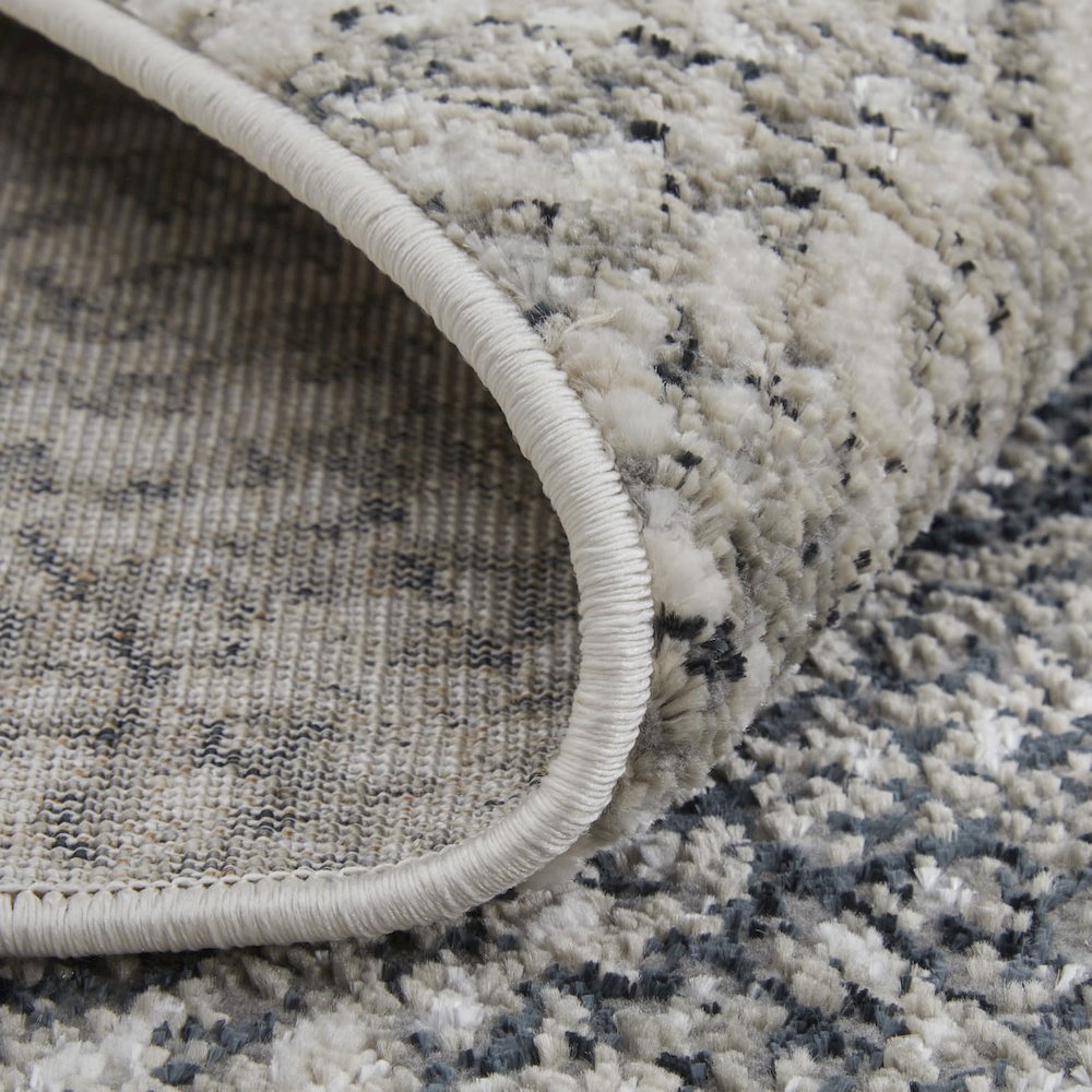 Micah Modern Abstract, Ivory/Gray/Blue, 5' x 8' Area Rug. Picture 7