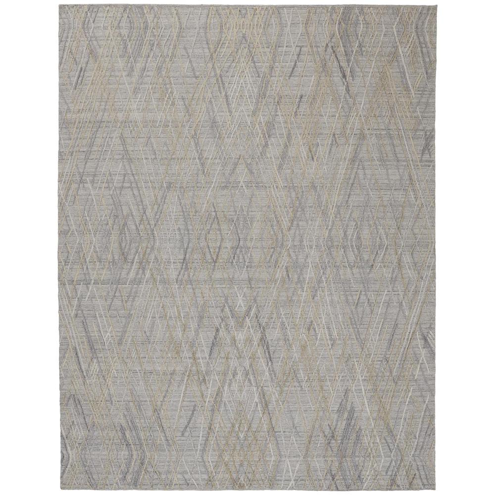 Elias Abstract Diamond Accent Rug, High/Low, Oyster Gray/Taos Taupe, 2ft x 3ft, ELS6589FBLU000P00. Picture 2