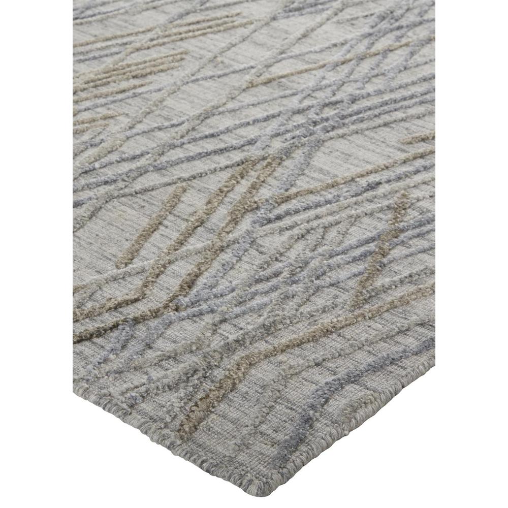 Elias Abstract Diamond Accent Rug, High/Low, Silver Gray/Dusty Blue, 2ft x 3ft, ELS6589FSLV000P00. Picture 3
