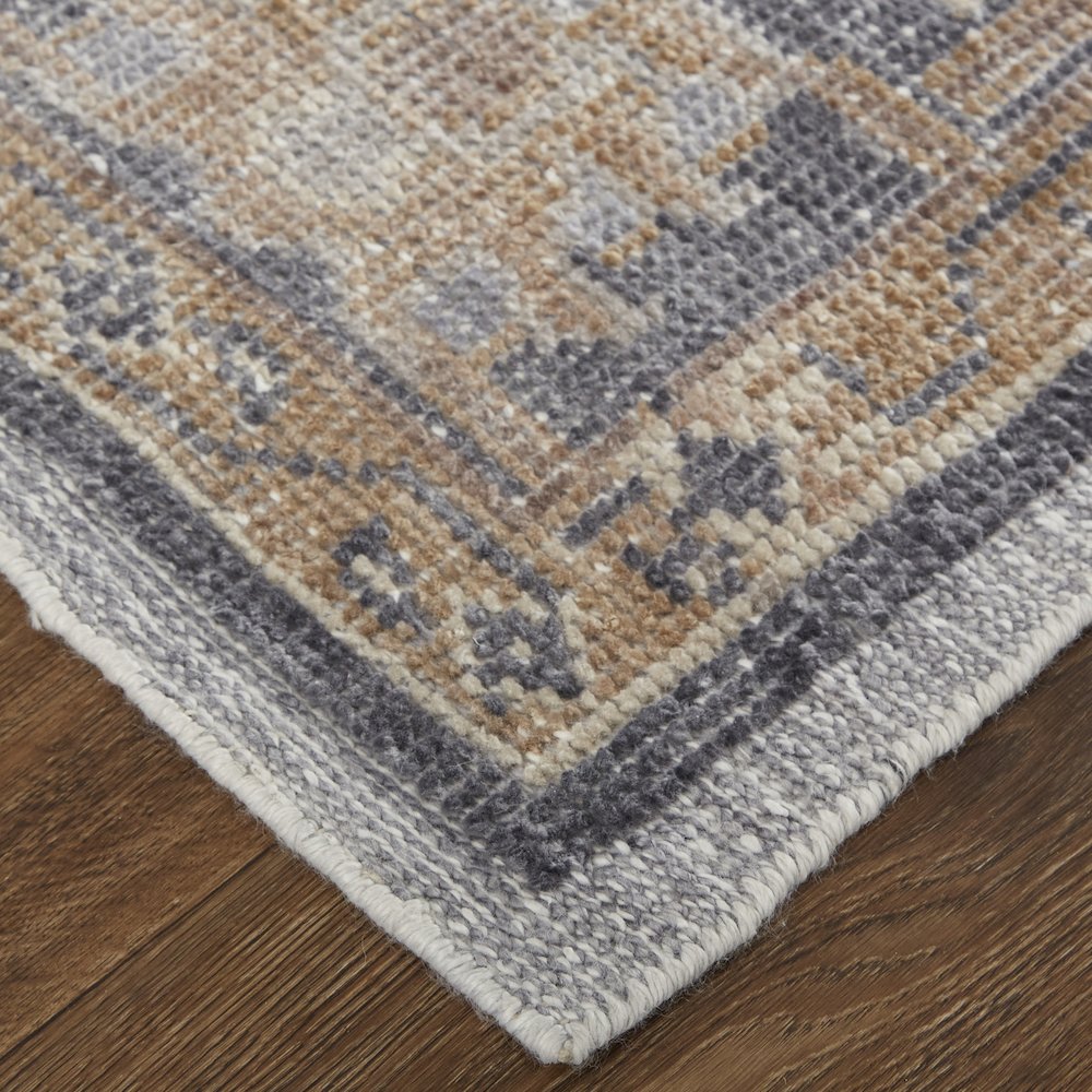 Wendover Transitional Oriental, Gray/Blue/Tan, 9' x 12' Area Rug. Picture 3