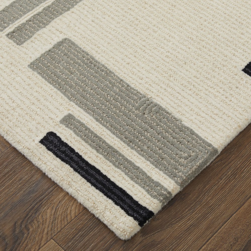 Maguire Transitional Abstract, Ivory/Taupe, 10' x 14' Area Rug. Picture 3