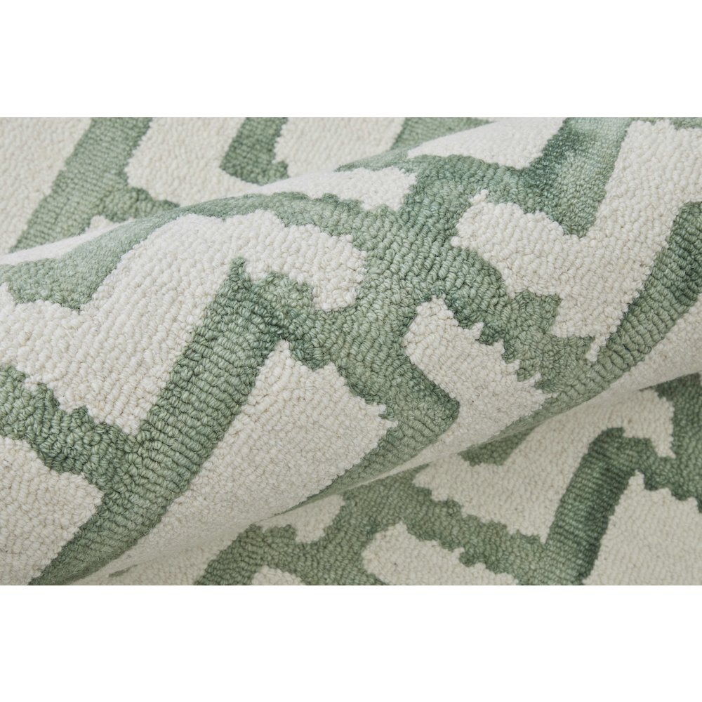 Lorrain Modern Geometric, Ivory/Green, 10' x 10' Round Rug. Picture 5