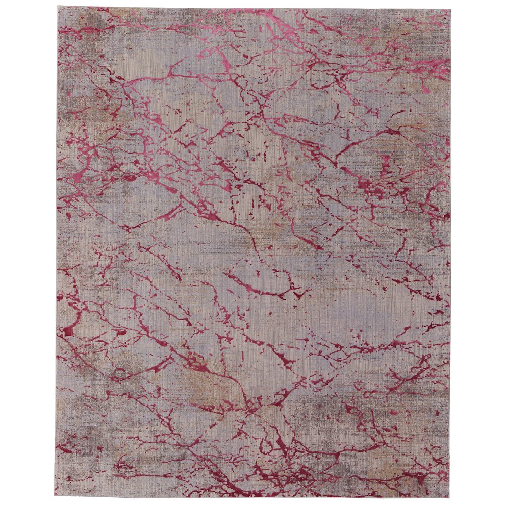 Pryor Modern Abstract, Pink/Gray/Taupe, 2' x 3' Accent Rug. Picture 1