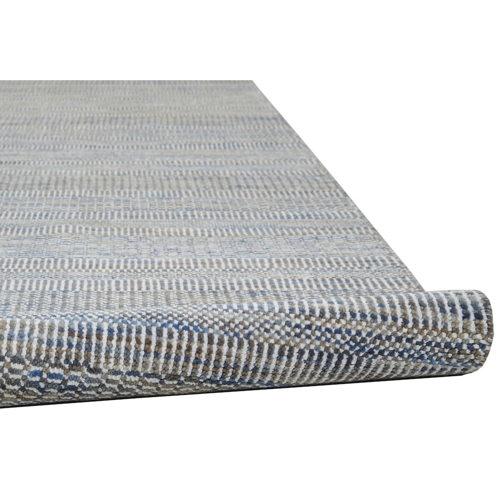 Janson Classic Striped Rug, Warm Gray/Bright Blue, 7ft-9in x 9ft-9in Area Rug, I92I6064BLU000F99. Picture 4