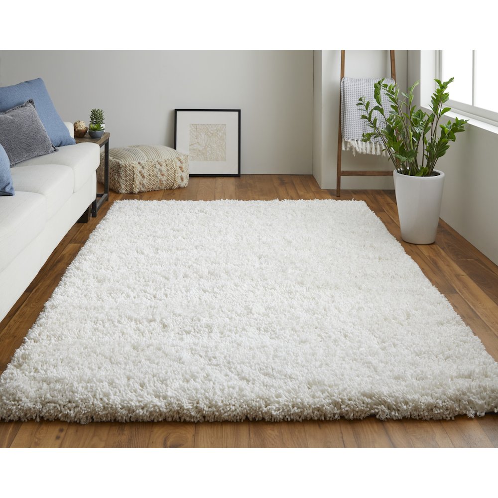Stoneleigh Stonewashed Mélange Shag Rug, Bright Ivory, 5ft x 8ft Area Rug, 3998830FIVY000E10. Picture 2