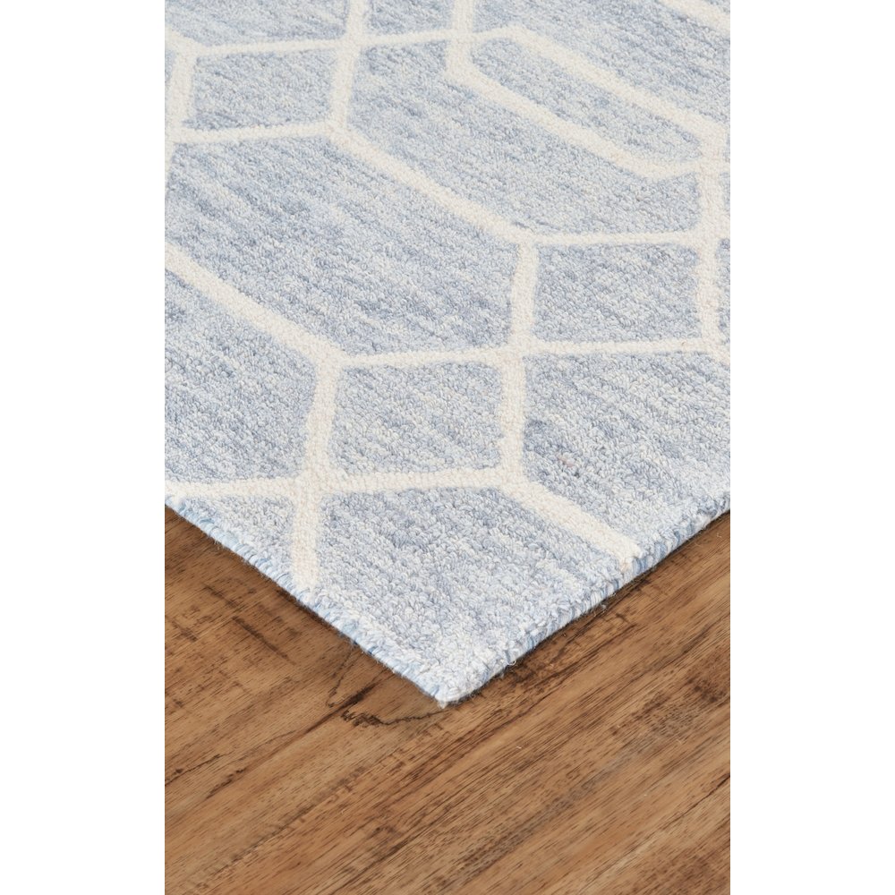 Belfort Transitional Trellis & Lattice, Blue/Ivory, 10' x 14' Area Rug. Picture 2