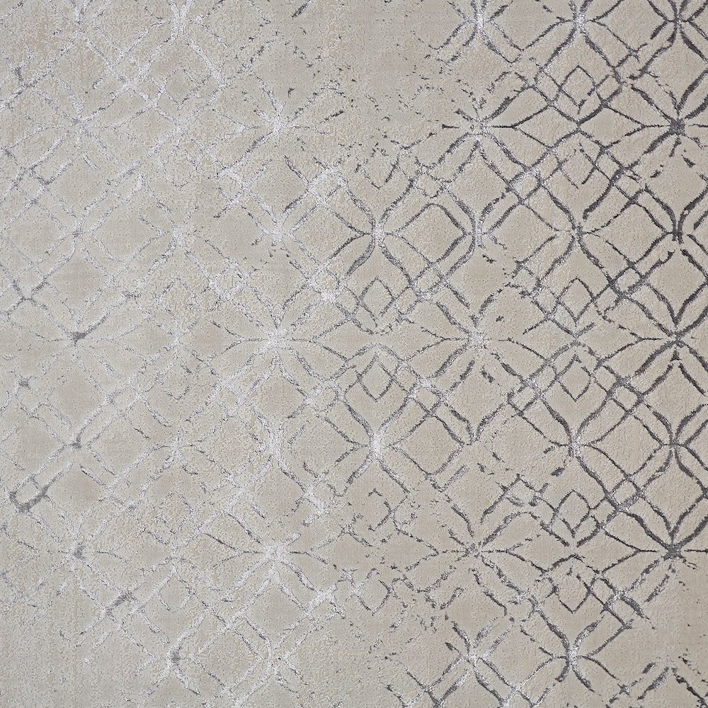 Micah Modern Distressed, Silver/Gray/White, 9'-2" x 12' Area Rug. Picture 5