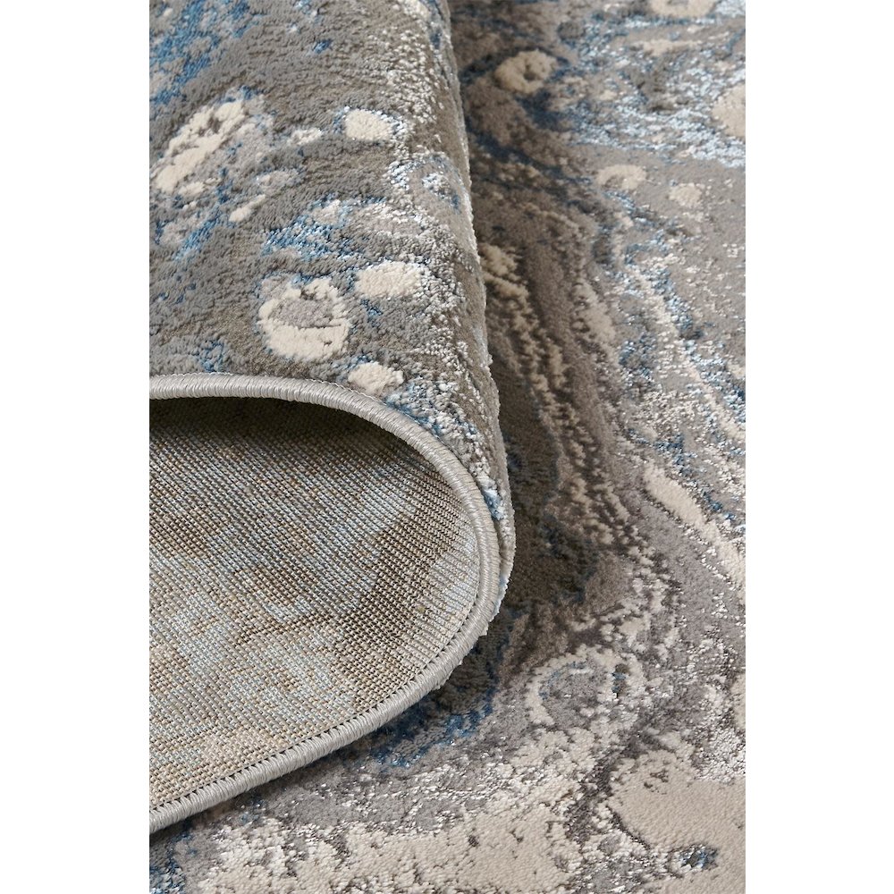 Azure Modern Watercolor, Ivory/Gray/Blue, 3'-11" x 6' Accent Rug. Picture 5