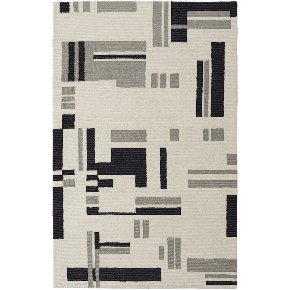 Maguire Transitional Abstract, Ivory/Taupe, 10' x 14' Area Rug. Picture 1