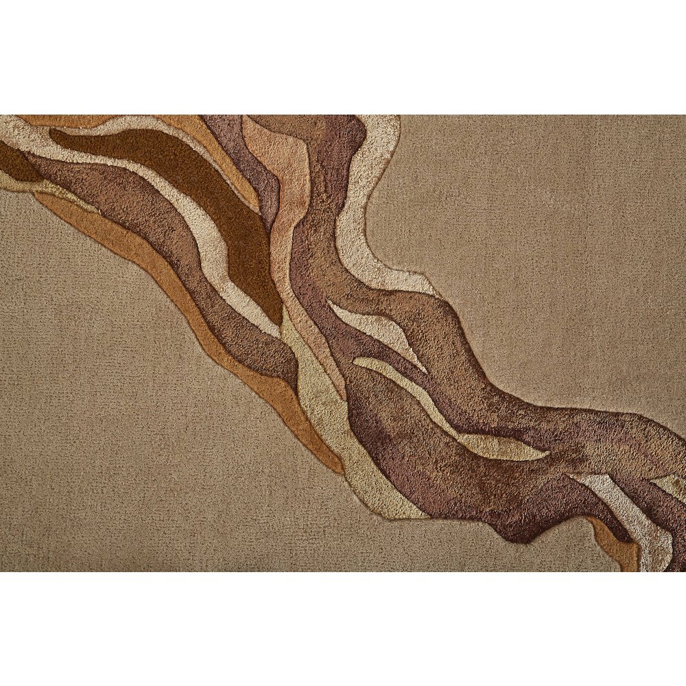 Serrano Transitional Abstract, Tan/Orange, 5' x 8' Area Rug. Picture 6
