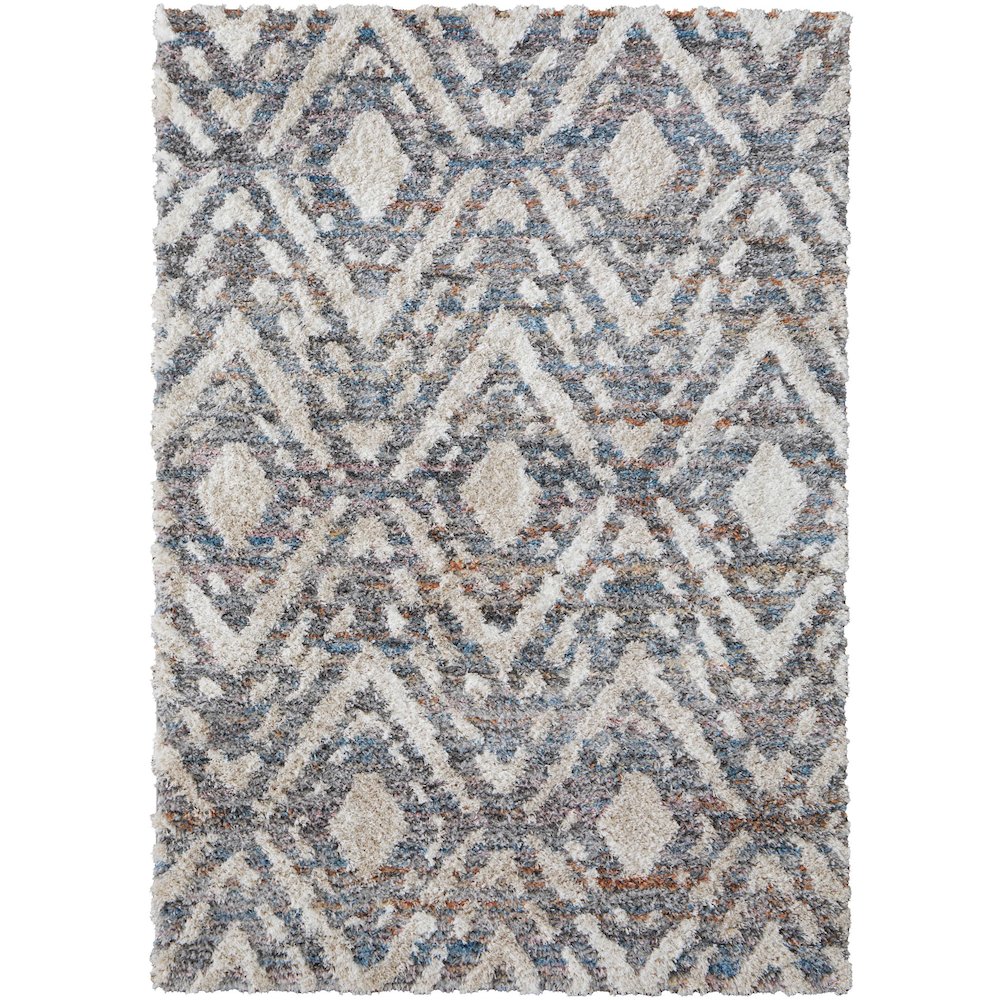 Mynka Transitional Diamond, Ivory/Gray/Taupe, 4' x 6' Accent Rug. Picture 1