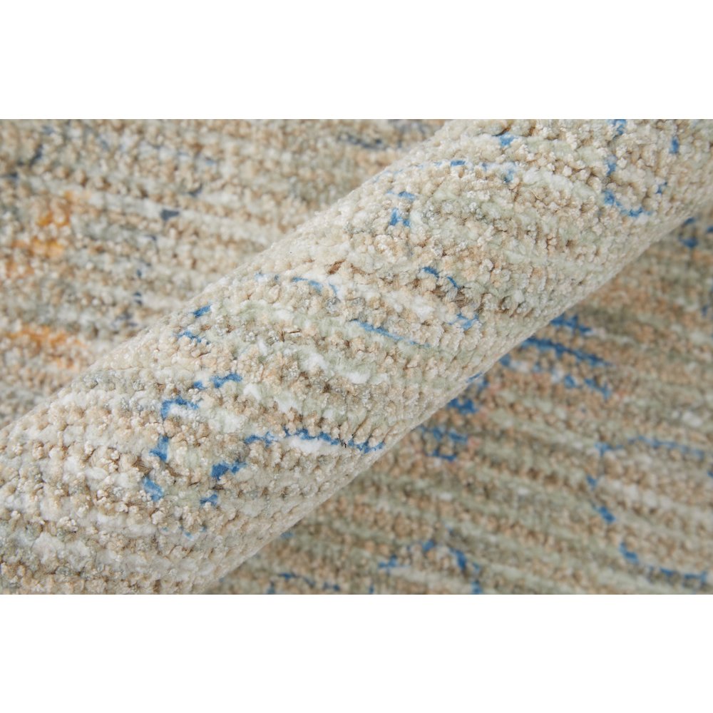 Transitional Floral & Botanical, Brown/Tan/Blue, 3'-6" x 5'-6" Accent Rug. Picture 4