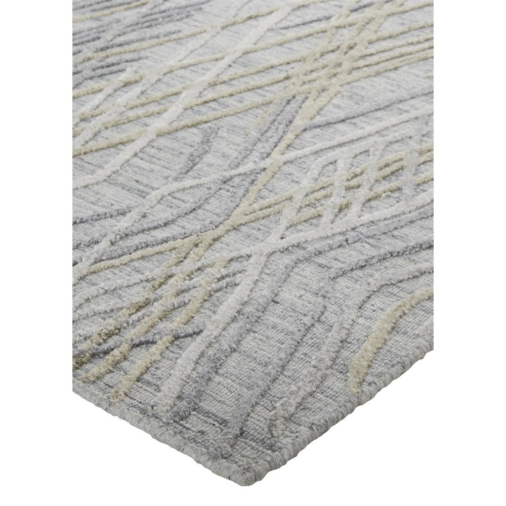Elias Modern Abstract, Gray/Ivory, 2'-9" x 8' Runner. Picture 3