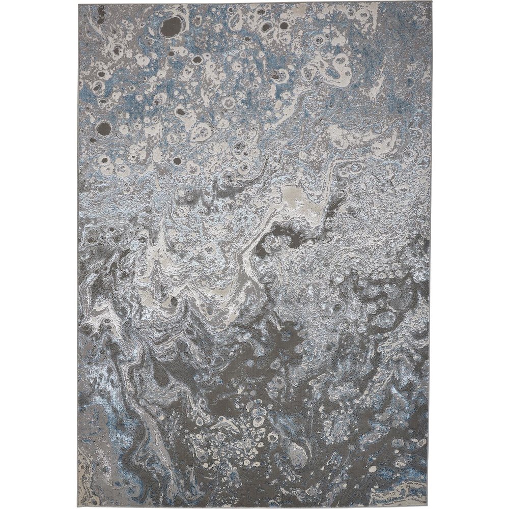 Azure Modern Watercolor, Ivory/Gray/Blue, 3'-11" x 6' Accent Rug. Picture 1