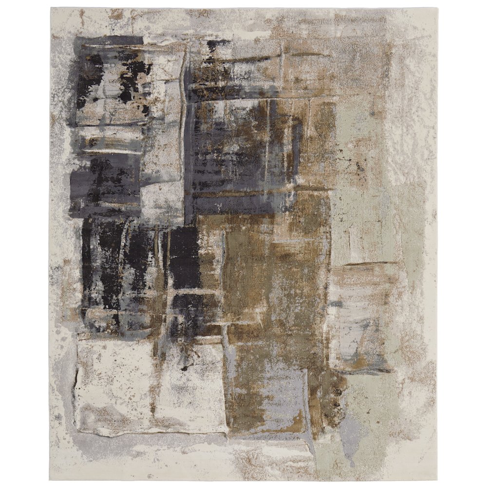 Clio Modern Watercolor, Brown/Gray/Black, 7'-9" x 10' Area Rug. Picture 1