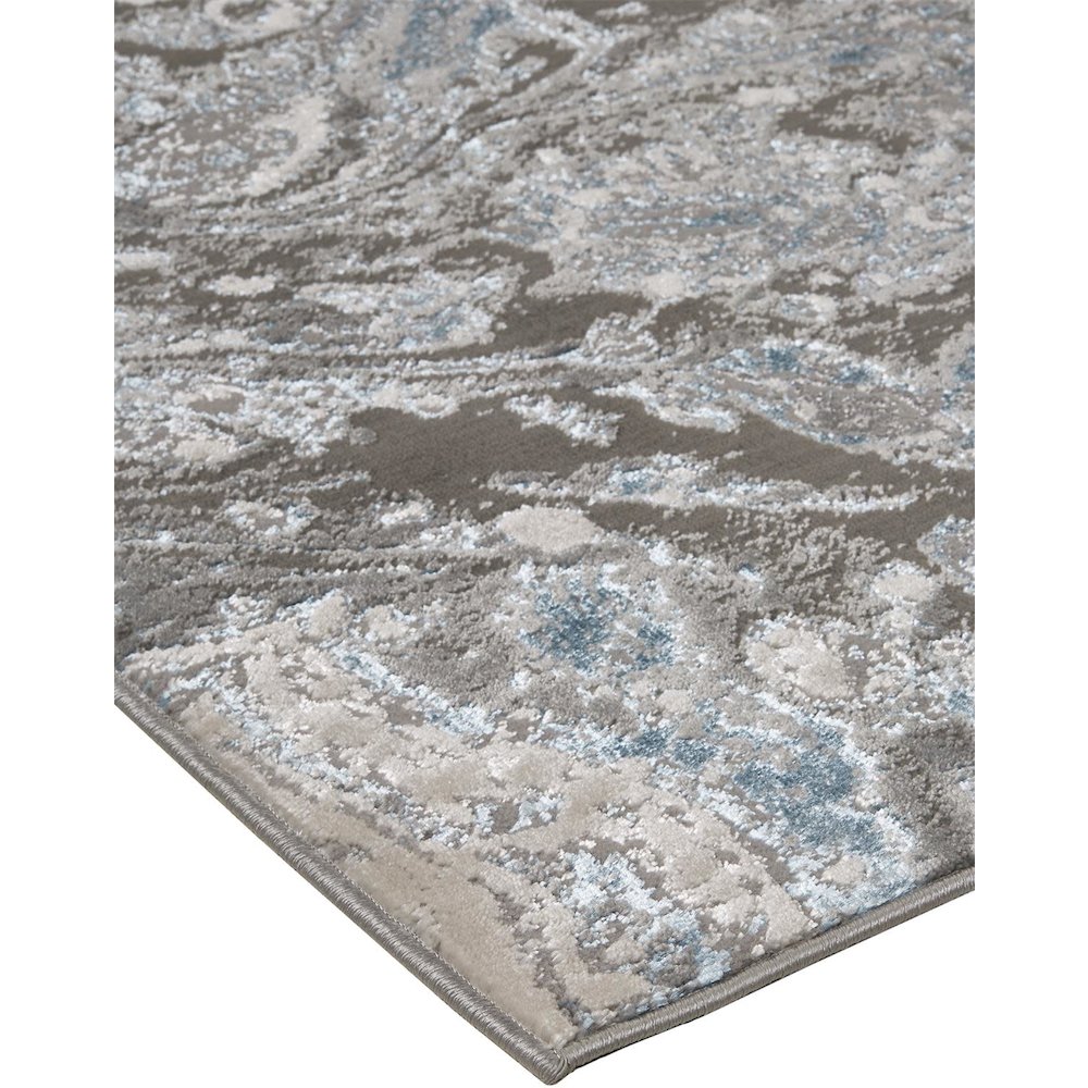 Azure Modern Watercolor, Ivory/Gray/Blue, 3'-11" x 6' Accent Rug. Picture 2
