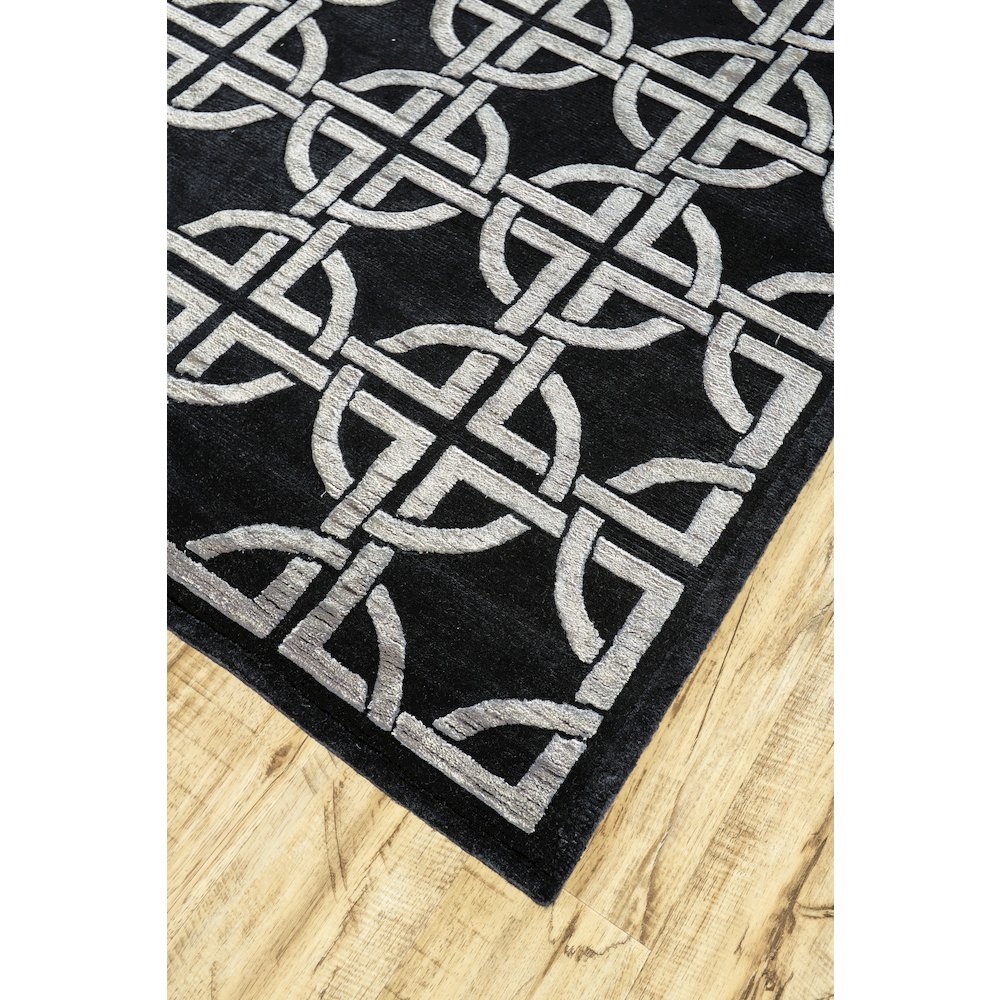 Dim Sum Modern Abstract, Black/Silver, 8'-6" x 11'-6" Area Rug. Picture 3