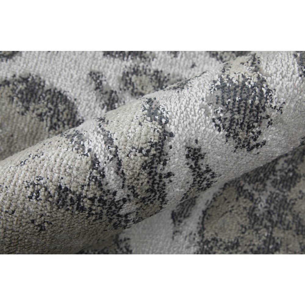Astra Transitional Abstract, Gray/Silver/Ivory, 8' x 10' Area Rug. Picture 5