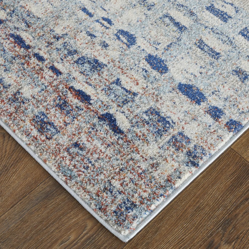 Edgemont Modern Abstract, Blue/Ivory/Orange, 10' x 14' Area Rug. Picture 3