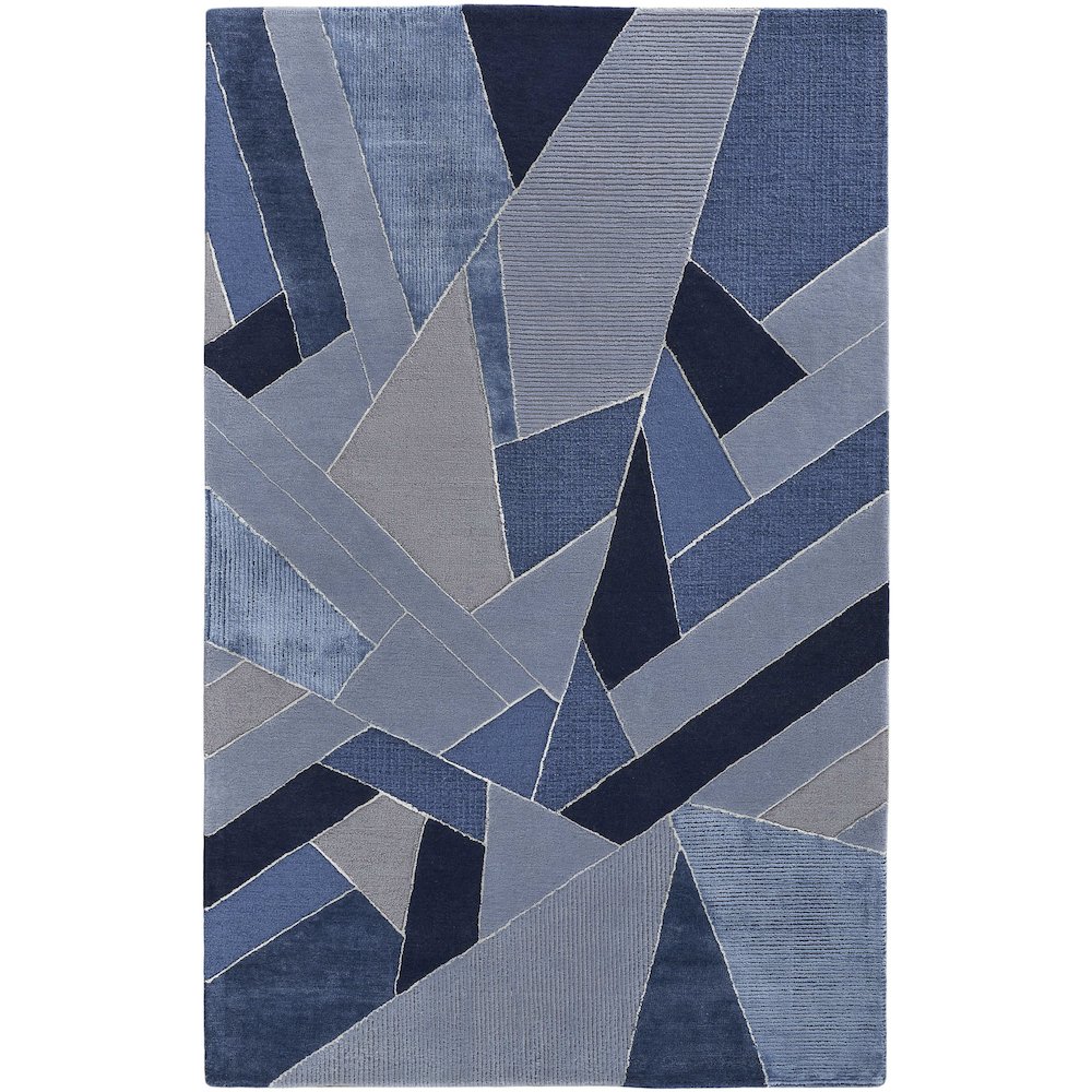 Nash Modern Geometric, Blue/Silver, 8' x 10' Area Rug. Picture 1