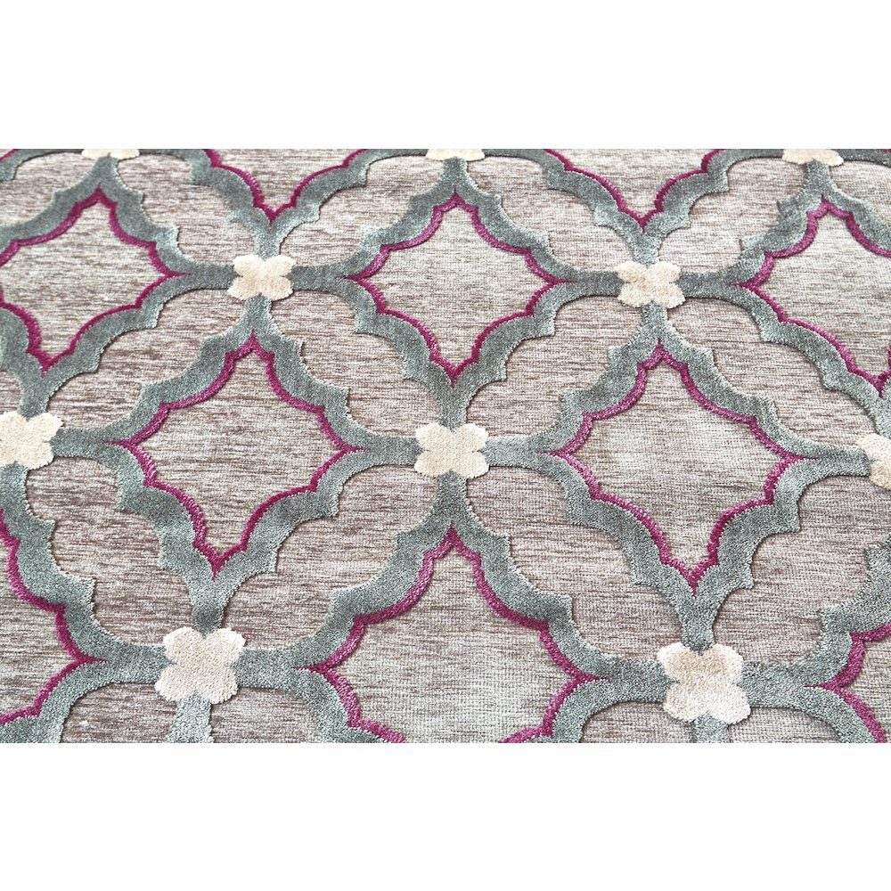 Saphir Rubus Modern Geometric, Taupe/Gray/Purple, 9'-8" x 12'-7" Area Rug. Picture 3