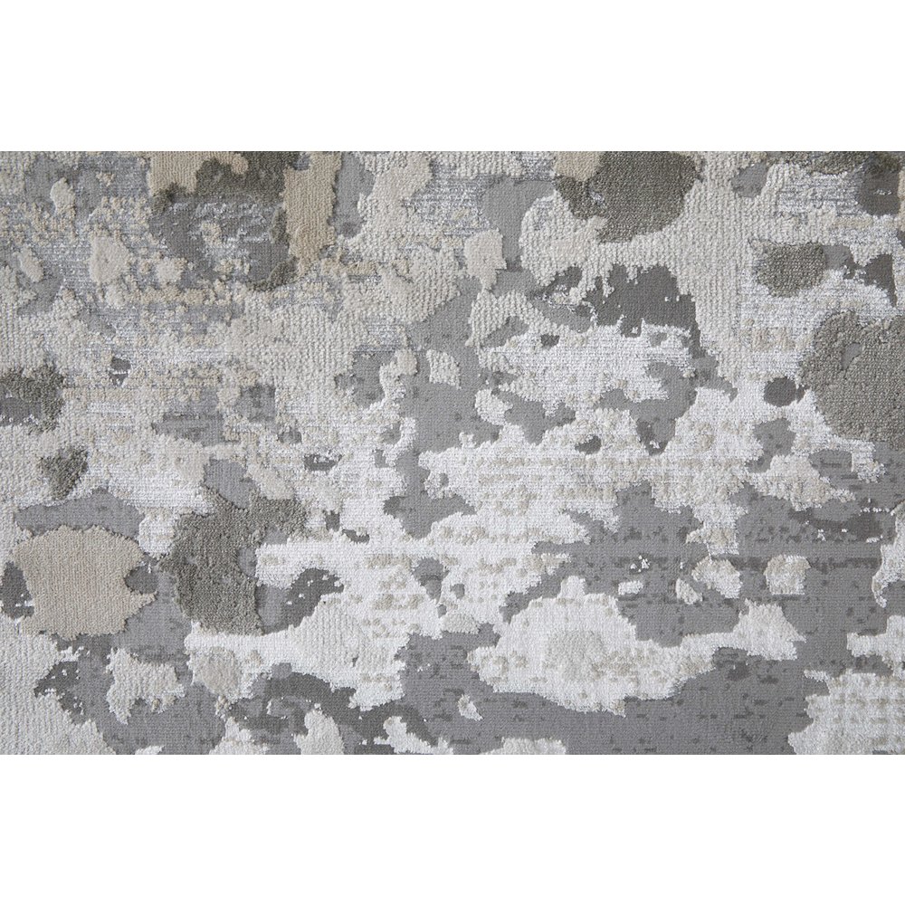 Micah Modern Abstract, Silver/Gray/White, 12' x 18' Area Rug. Picture 6