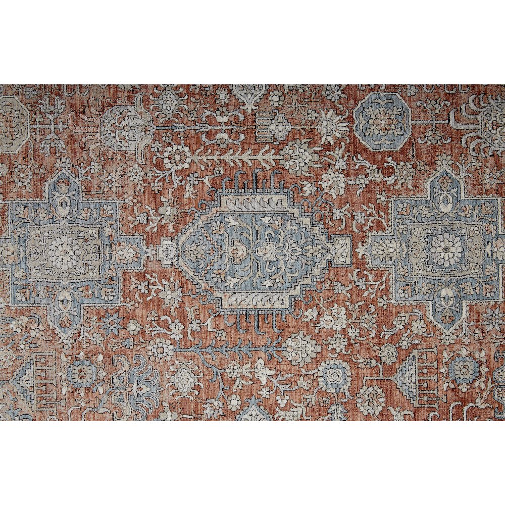 Marquette Rustic Persian Farmhouse Area Rug, Rust/Aegean Blue, 9ft-6in x 12ft-7in, MRQ3761FRSTBLUH07. Picture 6