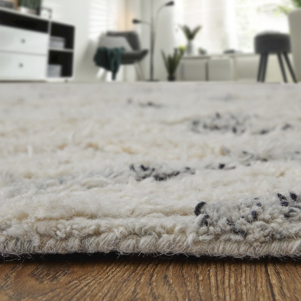 Anica Moroccan Diamond Wool Tufted Area Rug, Ivory/Chambray Blue, 10ft x 14ft, ANC8004FIVYBLUH00. Picture 8