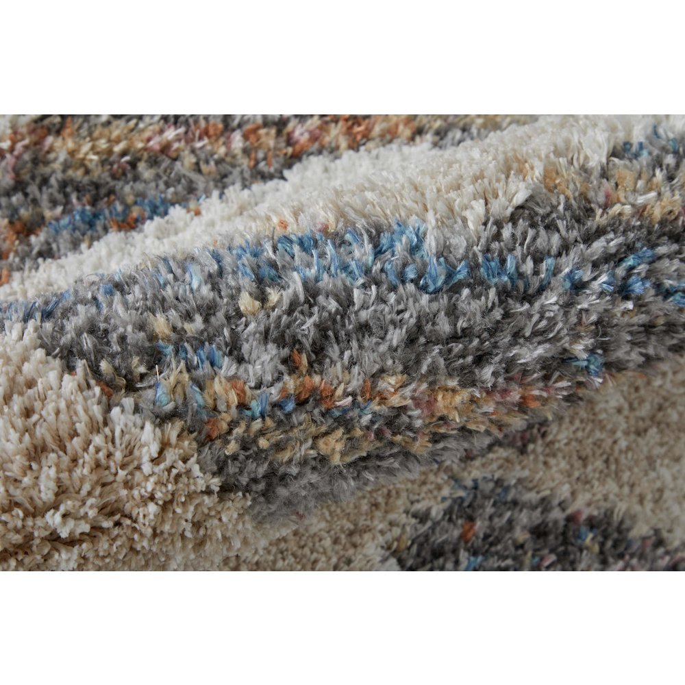 Mynka Transitional Diamond, Tan/Ivory/Blue, 4' x 6' Accent Rug. Picture 5