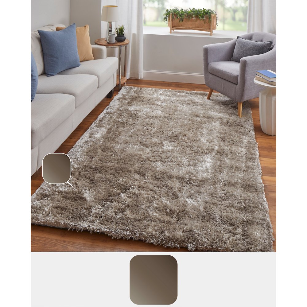Blunham Lustrous Shimmering Shag Rug, Goloden Bronze, 5ft x 8ft Area Rug, 7494116FTPE000E10. Picture 9