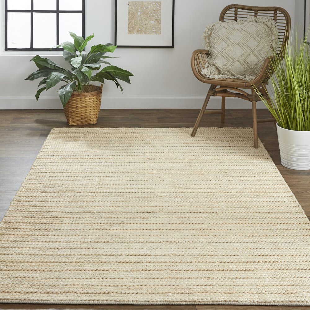 Kaelani Natural Handmade Area Rug, Solid Color, Straw Gold, 5ft x 8ft, 6850769FIVY000E10. Picture 2