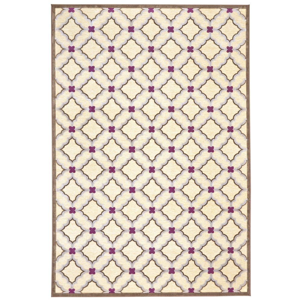 Saphir Rubus Modern Geometric, Tan/Brown/Purple, 9'-8" x 12'-7" Area Rug. Picture 1