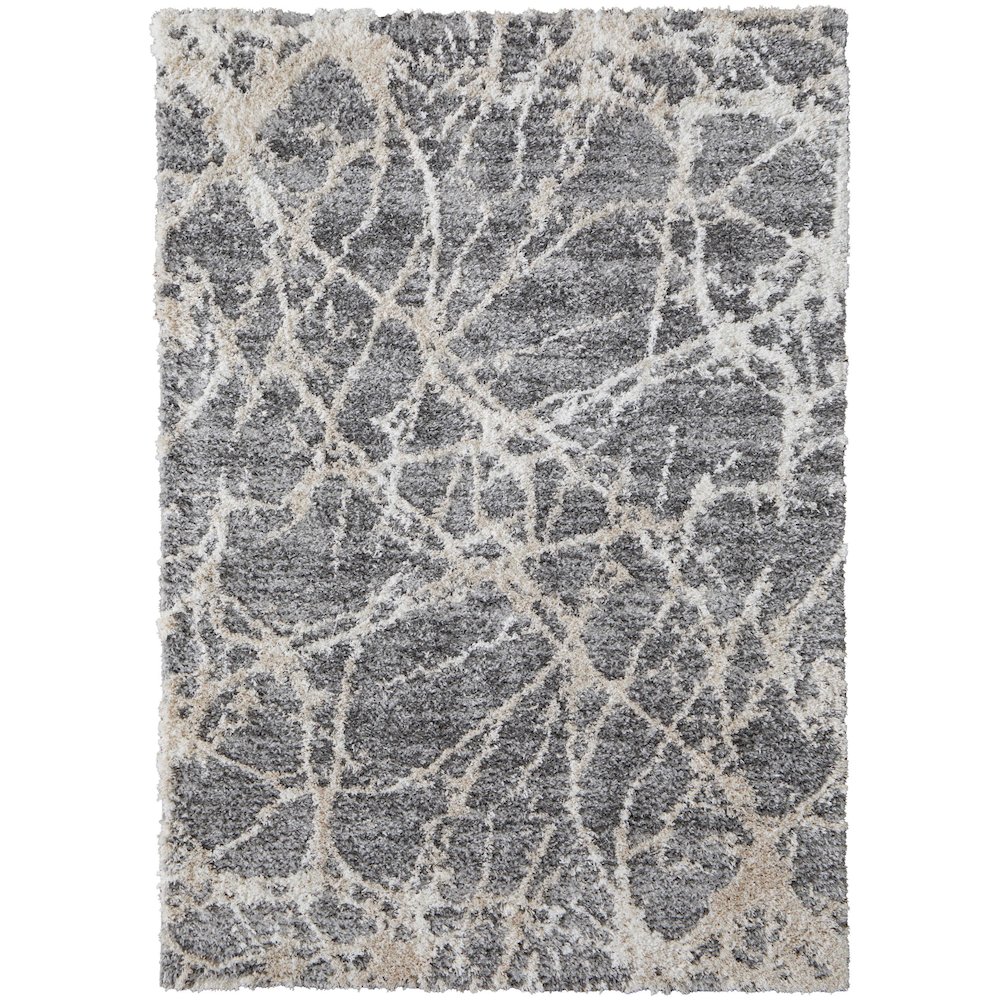 Mynka Transitional Abstract, Gray/Ivory, 7'-11" x 10' Area Rug. Picture 1