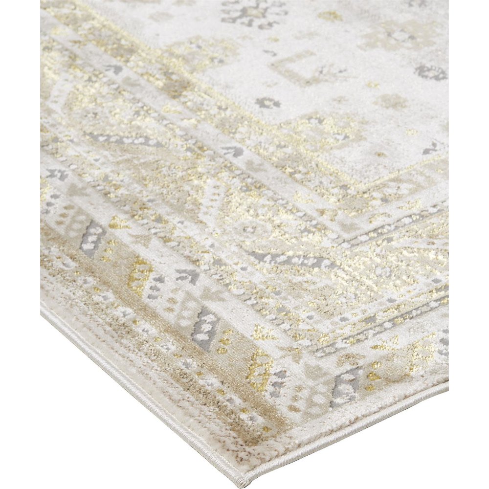 Aura Modern Persian, Gold/Ivory, 9'-2" x 12' Area Rug. Picture 3