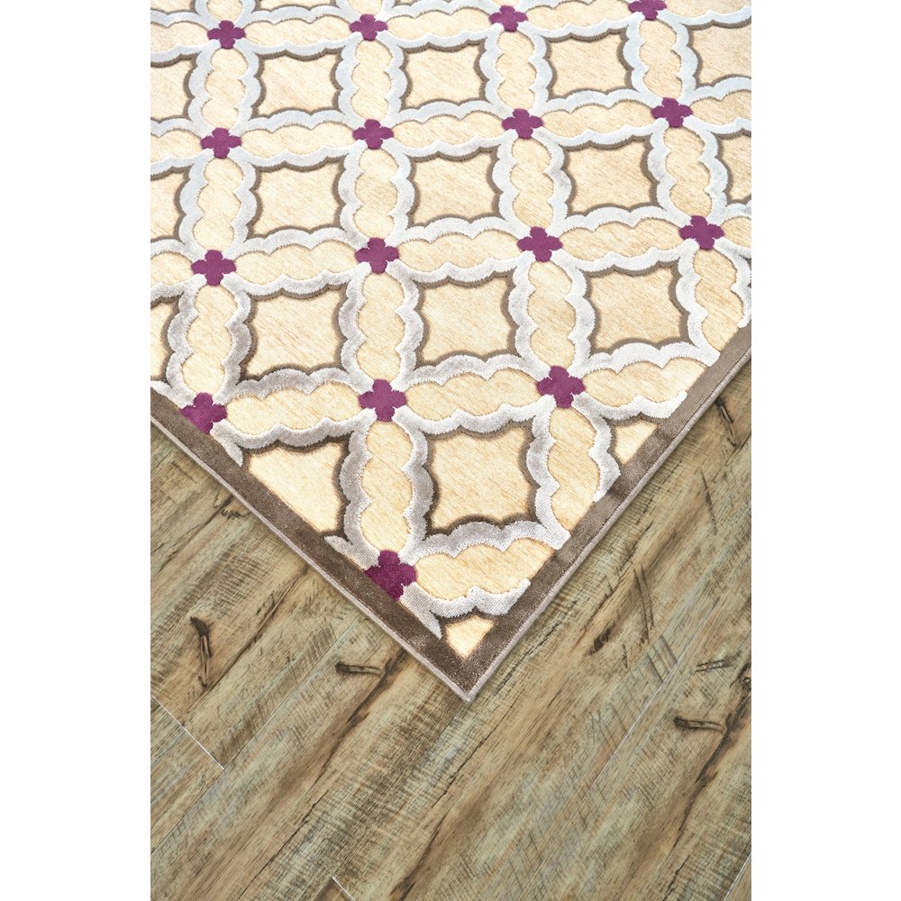 Saphir Rubus Modern Geometric, Tan/Brown/Purple, 9'-8" x 12'-7" Area Rug. Picture 2