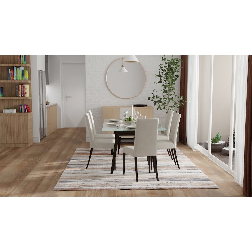 Gilmore Modern Stripes, Ivory/Orange/Gray, 10' x 14' Area Rug. Picture 3