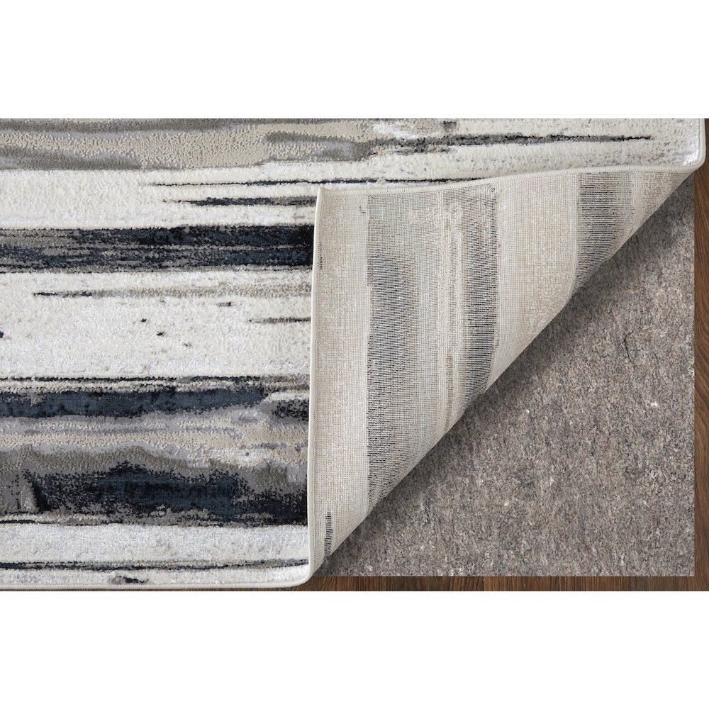 Micah Modern Abstract, Silver/Gray/Black, 3'-11" x 6' Accent Rug. Picture 4