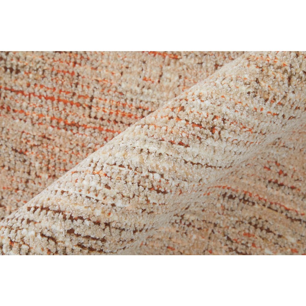 Caldwell Transitional Medallion, Orange/Tan/Ivory, 7'-6" x 9'-6" Area Rug. Picture 4