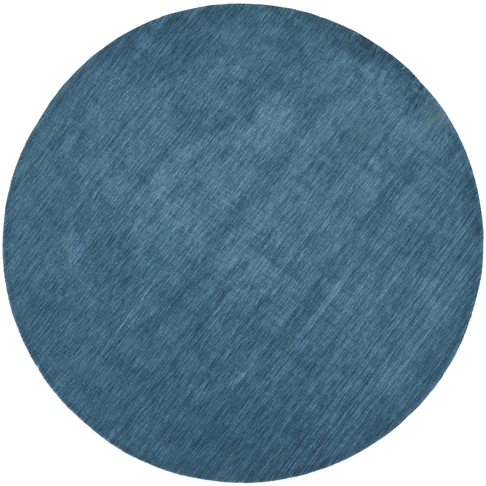 Luna Hand Woven Marled Wool Rug, Teal Blue/Green, 8ft x 8ft Round, 5798049FTEL000N80. Picture 1