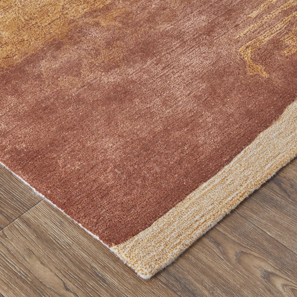 Anya Transitional Abstract, Red/Orange/Ivory, 5' x 8' Area Rug. Picture 3