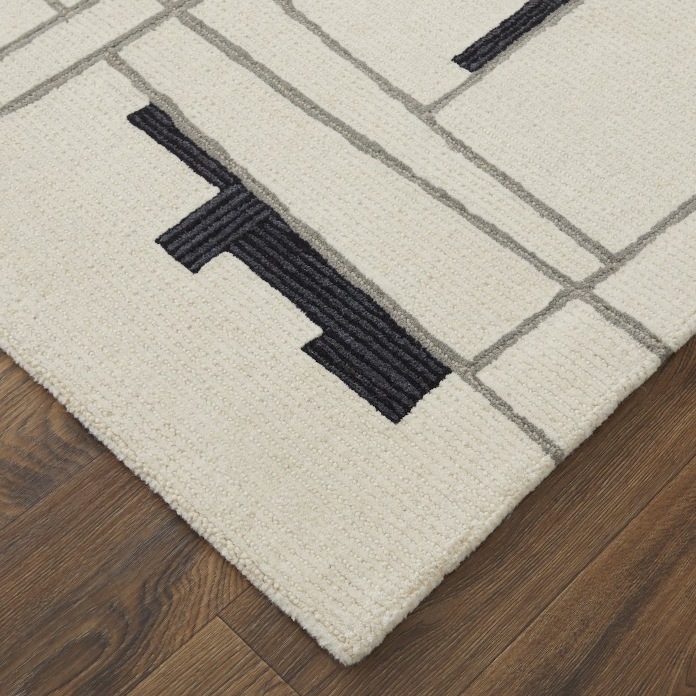 Maguire Transitional Abstract, Ivory/Gray/Taupe, 2' x 3' Accent Rug. Picture 3