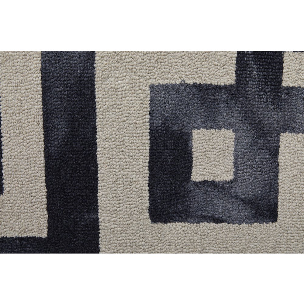 Lorrain Tufted Greek Key Wool Rug, Noir Black, 9ft-6in x 13ft-6in Area Rug, 6108568FNOR000H50. Picture 6