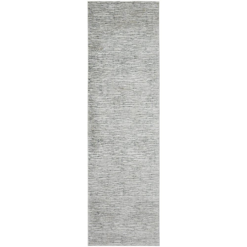 Atwell Transitional Abstract, Gray/Green/Ivory, 2'-8" x 10' Runner. Picture 1