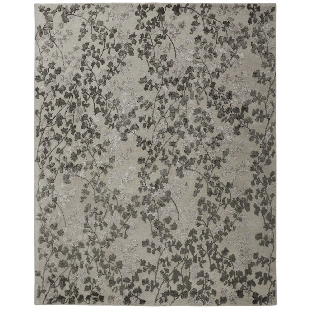 Bella Transitional Floral & Botanical, Gray/Silver/Taupe, 5' x 8' Area Rug. Picture 1