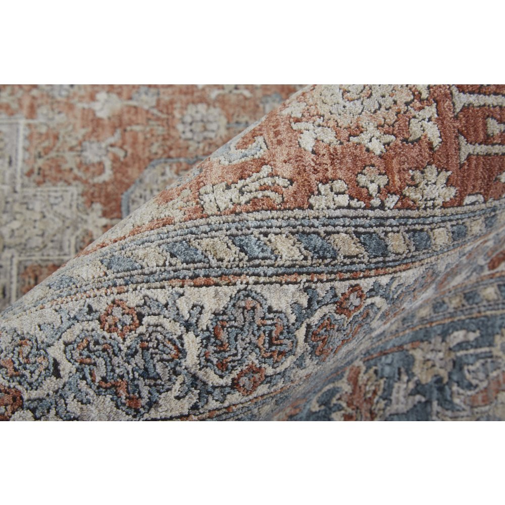 Marquette Rustic Persian Farmhouse Area Rug, Rust/Aegean Blue, 9ft-6in x 12ft-7in, MRQ3761FRSTBLUH07. Picture 5