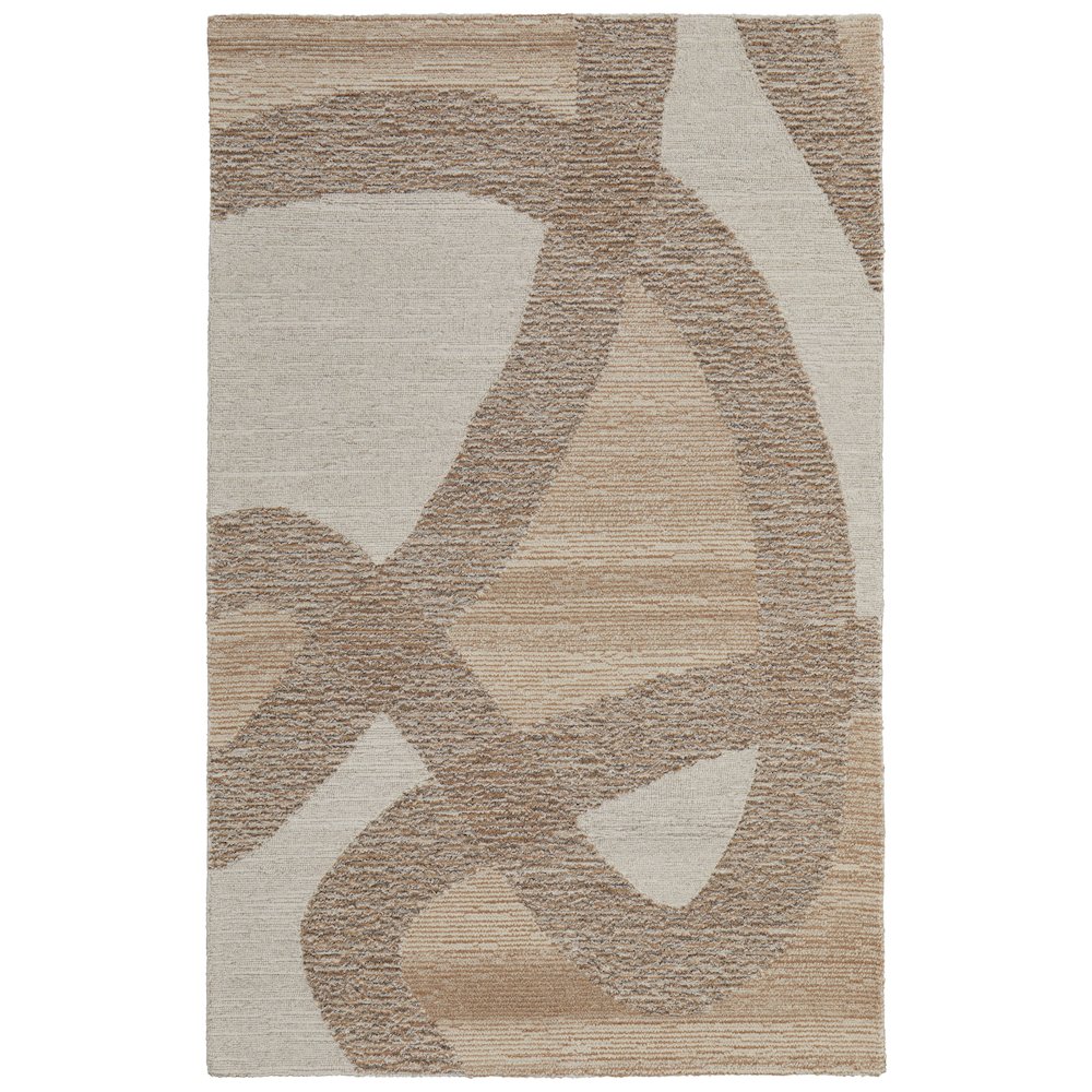 Pollock Modern Abstract, Brown/Tan/Ivory, 2' x 3' Accent Rug. Picture 1
