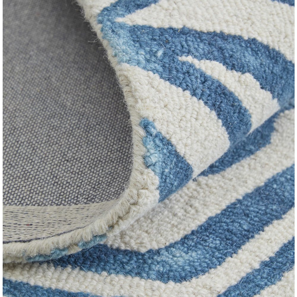 Lorrain Modern Abstract, Blue/Ivory, 9'-6" x 13'-6" Area Rug. Picture 7