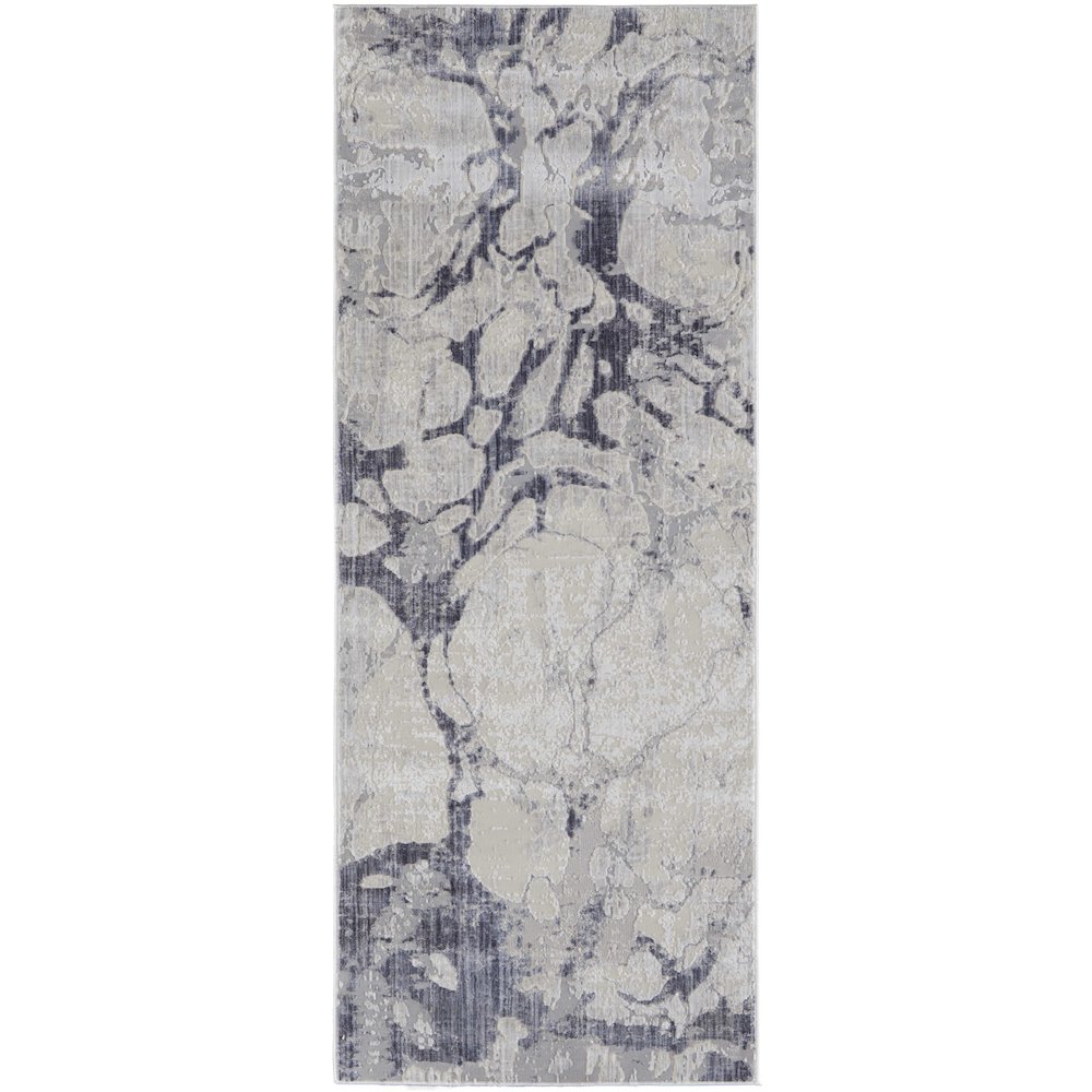 Laina Transitional Abstract, Ivory/Blue, 3' x 8' Runner. Picture 1
