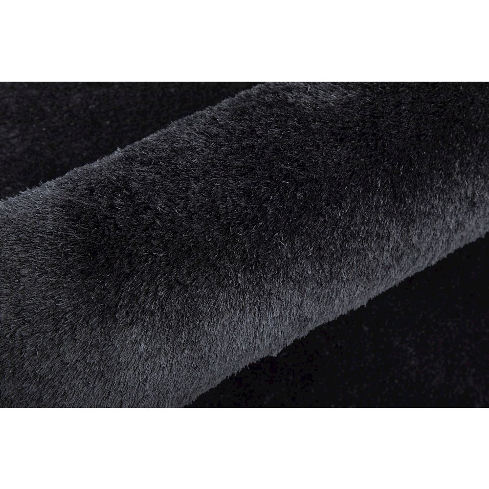 Indochine Plush Shag Rug with Metallic Sheen, Noir Black, 3ft-6in x 5ft-6in, 4944550FBLK000C50. Picture 5